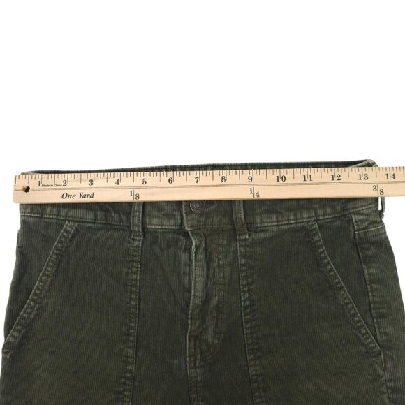 American Eagle Stretch Super Hi Rise Flare Corduroy Pants Womens 6 Green - Picture 3 of 15
